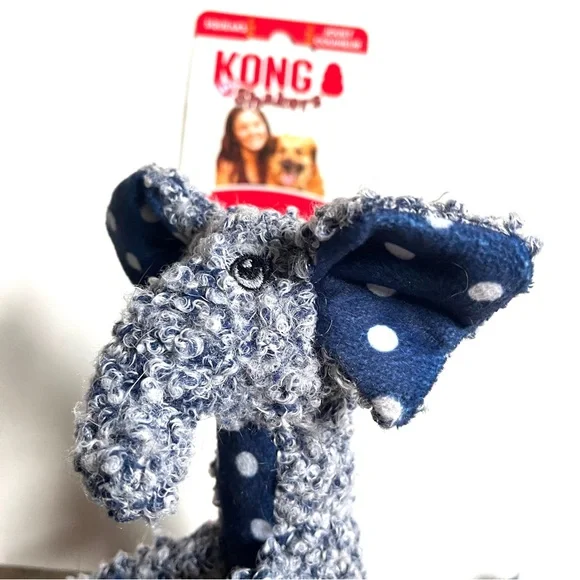KONG Navy Plush Dog Toy with White Polka Dots NWT 1 foot long! - Picture 4 of 12